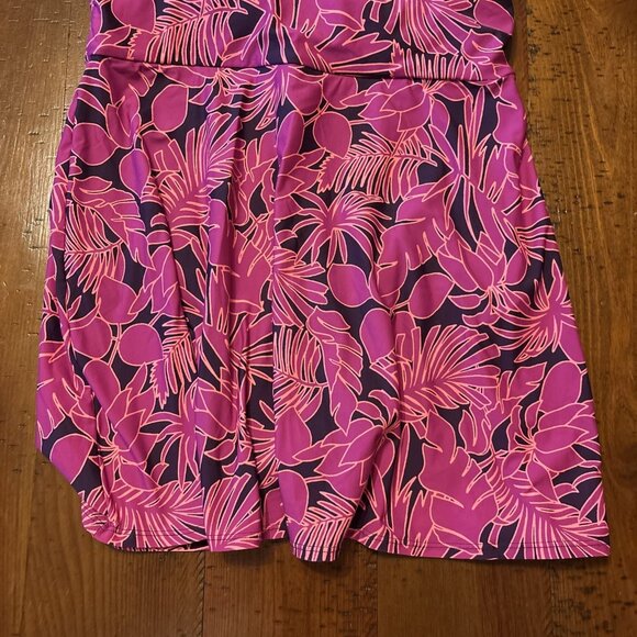 Lands' End Women's UPF 50 Removable Cups Swim Dress, Pink Purple Size XL NWT - Picture 5 of 8